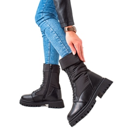 Weide Botas altas com cadarço preto