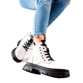 Filippo Botins de plataforma com cadarço branco Filippo Botins de plataforma com cadarço branco