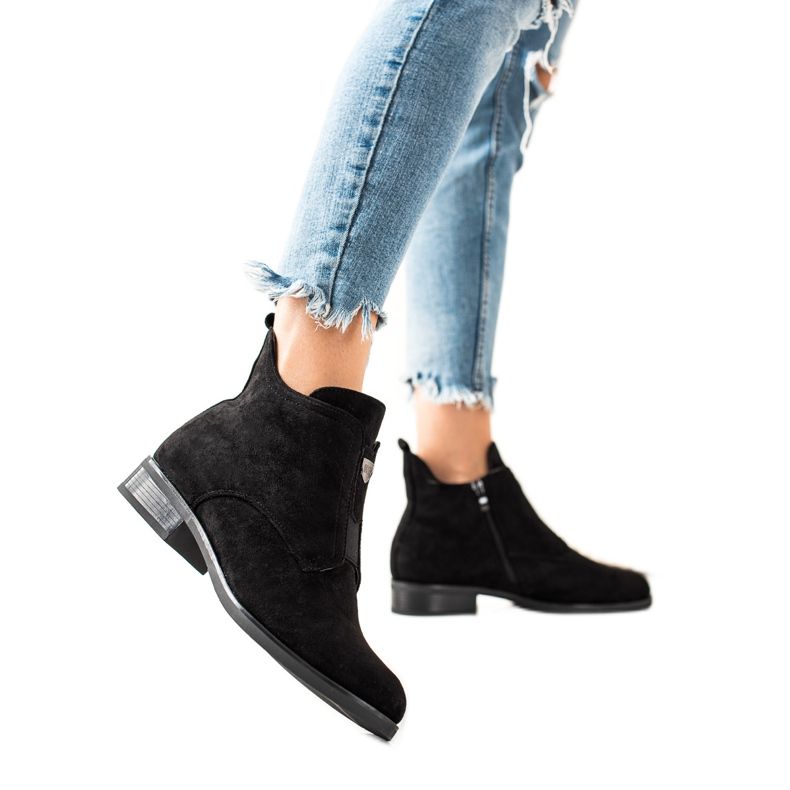 Camo Botas quentes com zíper preto