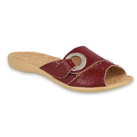 Sapatos femininos Befado pu 265D021 marrom vermelho