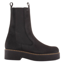 Marco Shoes Botas greta com borracha elástica preto