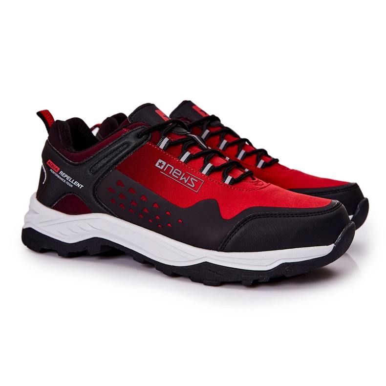 PE1 Sapatos esportivos masculinos amarrados em vermelho Grenberd preto
