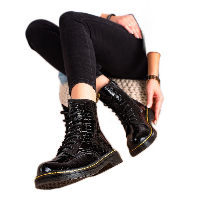 Filippo Caçadores de couro quente preto