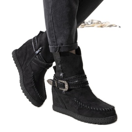 Botas isoladas femininas negras no estilo boho Hanson preto