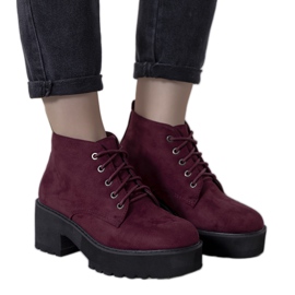 Botas femininas Johnson Borgonha com sola alta clarete Botas femininas Johnson Borgonha com sola alta clarete