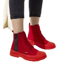 Botas quentes femininas vermelhas Goris vermelho