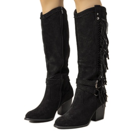 Botas de cowboy isoladas Black Crystal preto