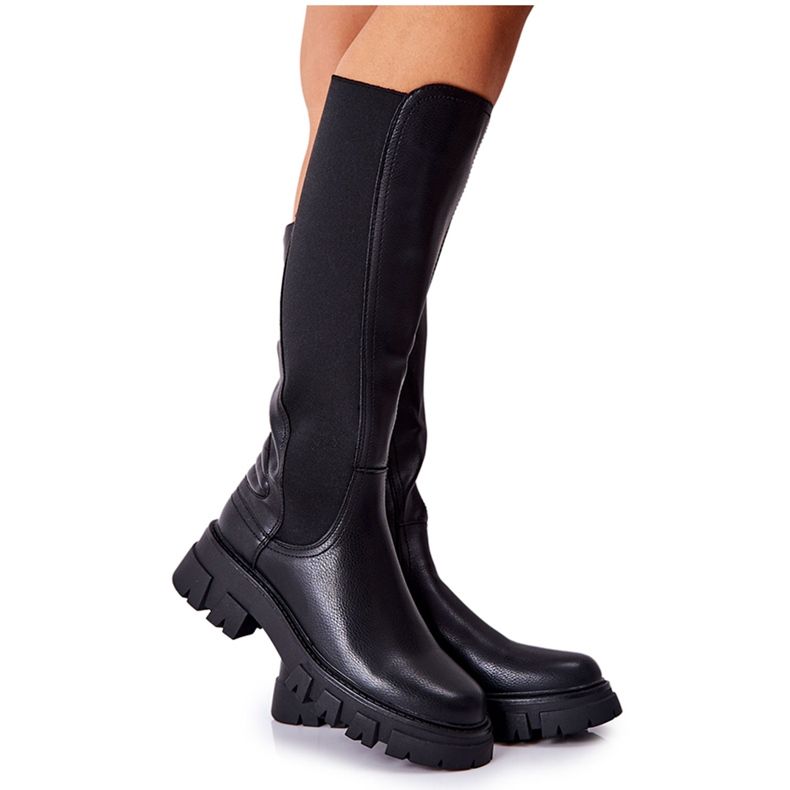 Sergio Leone Botas de couro com zíper Ampine preto