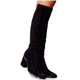 POTOCKI Botas de camurça em uma barra preta corises preto POTOCKI Botas de camurça em uma barra preta corises preto