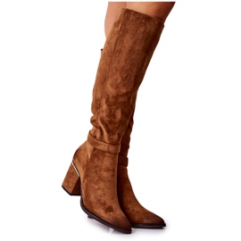 POTOCKI Botas de camurça em um poste de camelo Corises marrom