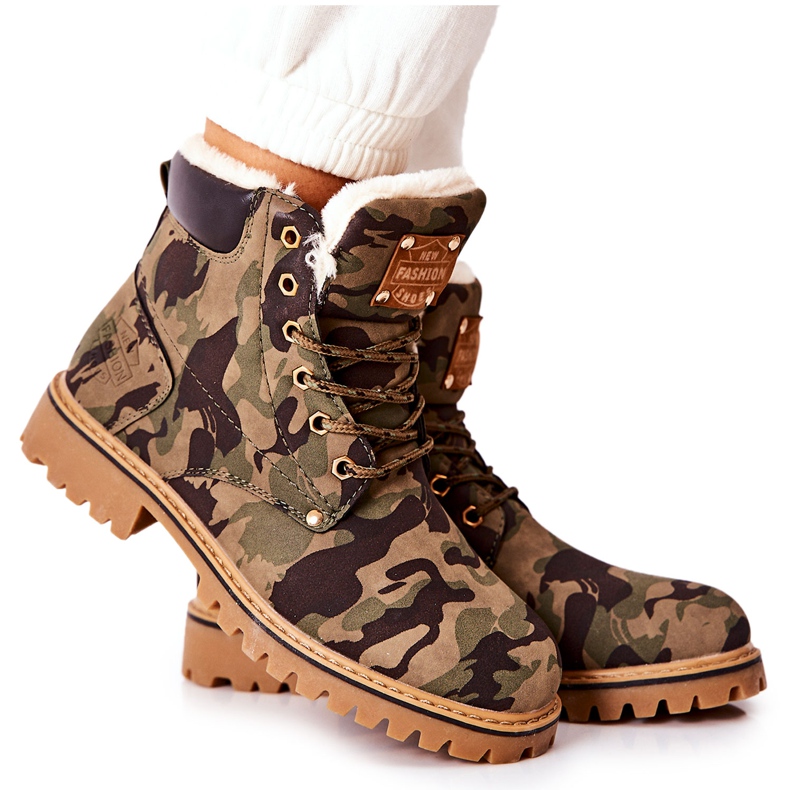 PH1 Botas de caminhada com isolamento térmico Camo Crush feminino bege castanho verde