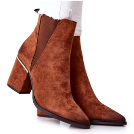 POTOCKI Botas de camurça coriseis marrons com salto alto marrom