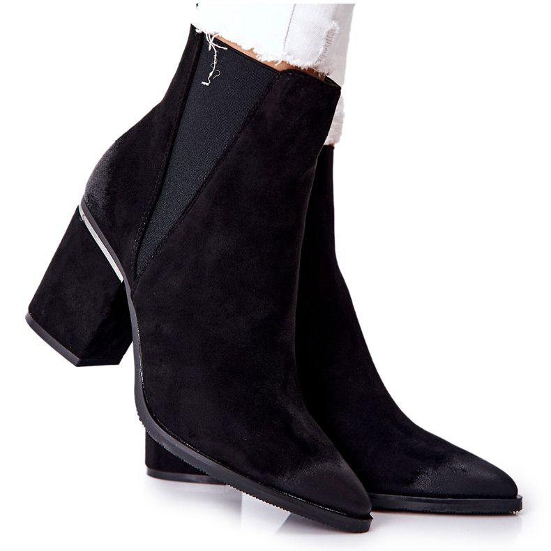 POTOCKI Botas de camurça pretas no salto coriseis preto