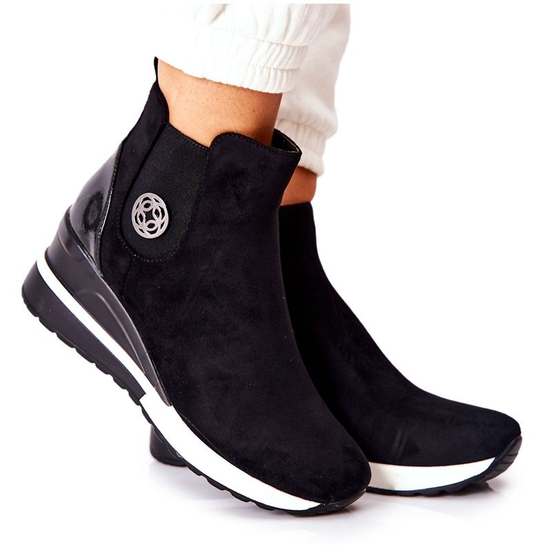 POTOCKI Botas pretas de camurça em cunha Lunelle preto