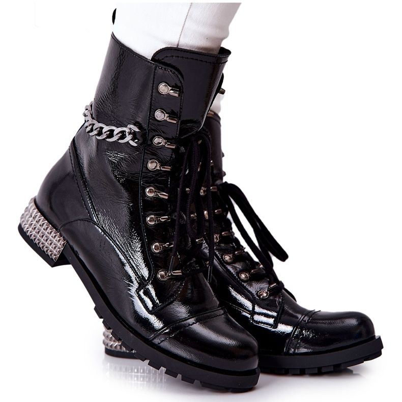 Trabalhadores com botas de couro no salto Laura Messi Preto 2209 Trabalhadores com botas de couro no salto Laura Messi Preto 2209