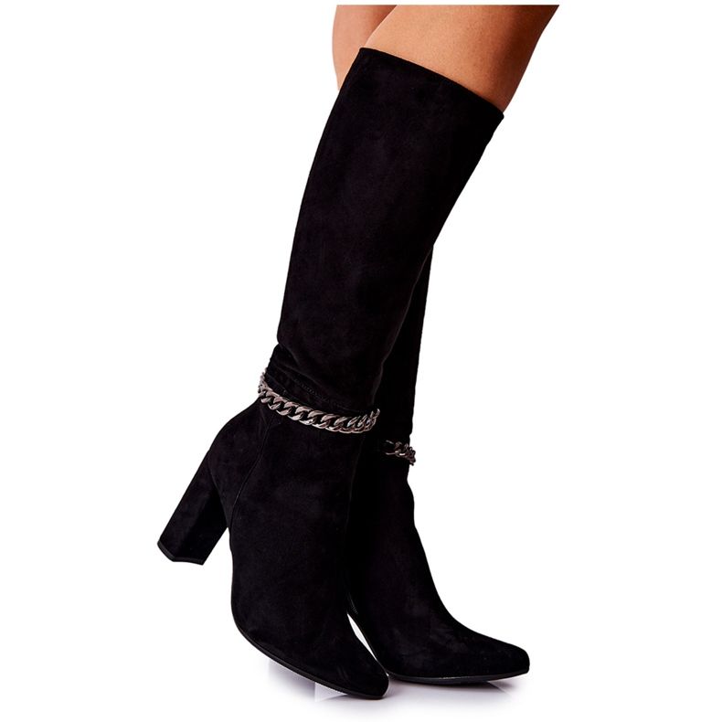 Botas pretas de camurça feminina de Laura Messi 2292 preto