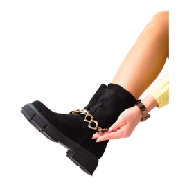 Bestelle Botas de camurça com corrente preto