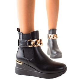 Groto Gogo Botas de cunha elegantes preto