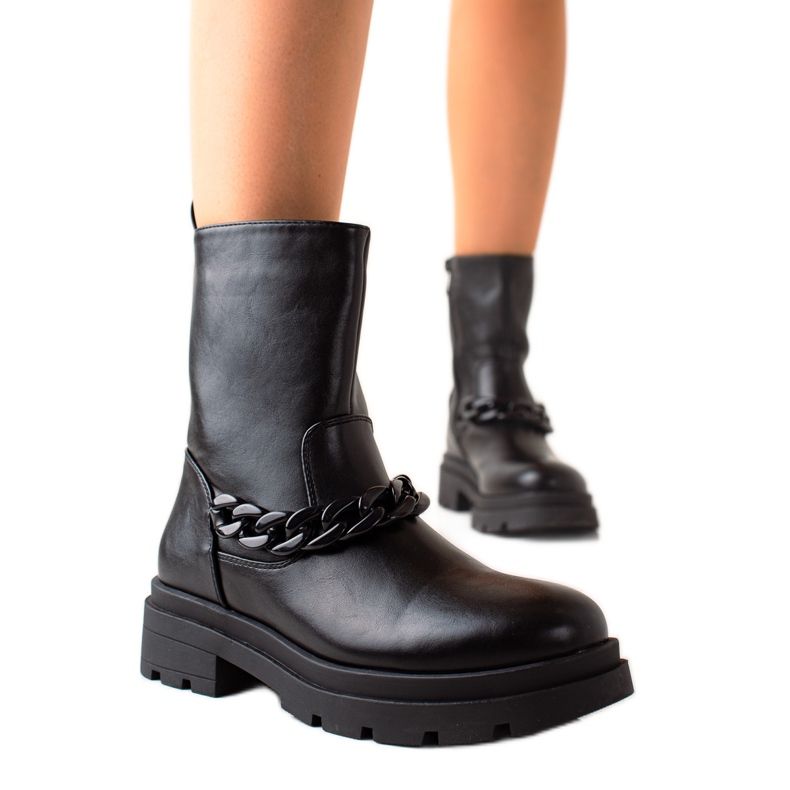 TRENDI Botas elegantes na plataforma preto