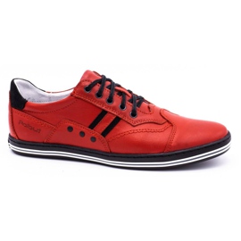 Polbut Sapatos masculinos casuais 1801L vermelho com preto