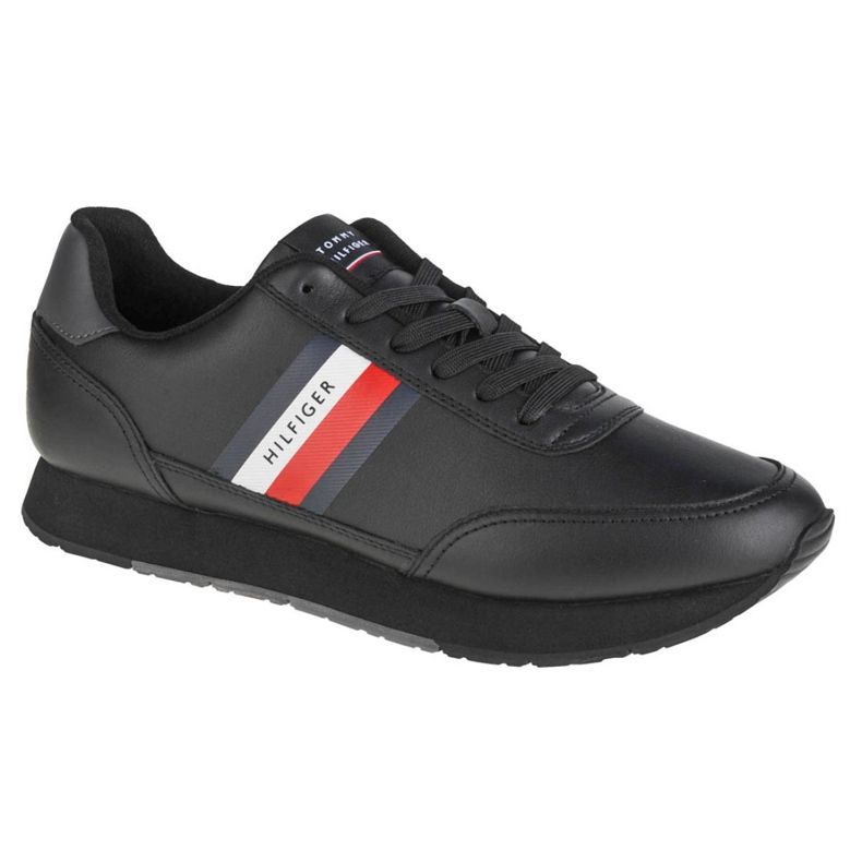 Sapatos Tommy Hilfiger Essential Runner inverno couro M FM0FM03814-BDS preto