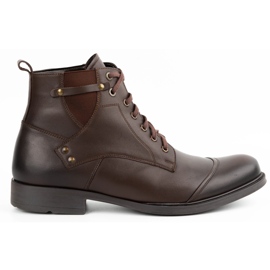 Olivier Botas masculinas de couro de inverno 7005 KB marrom