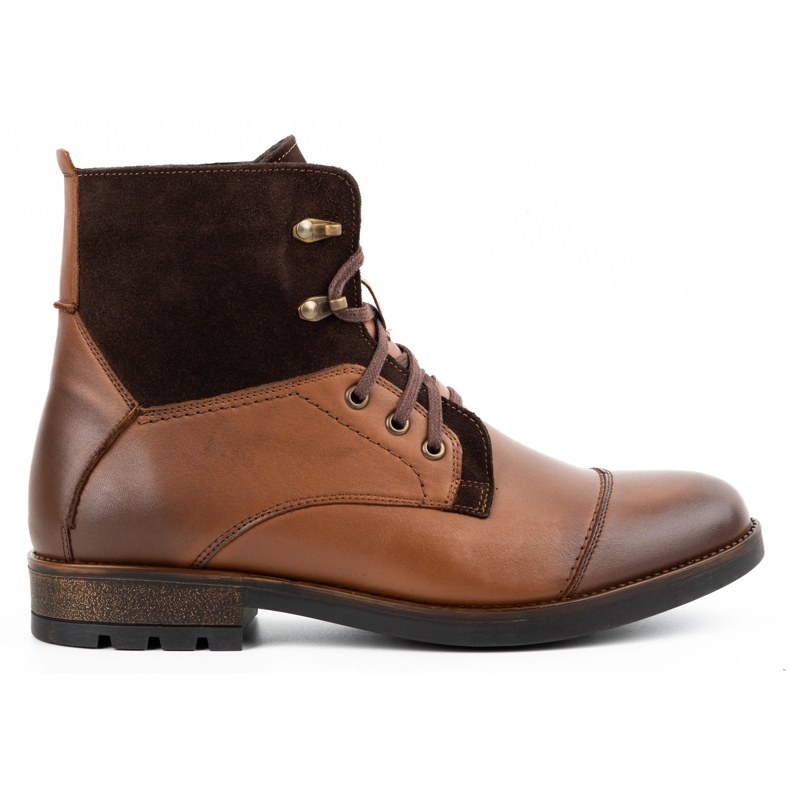 Olivier Botas masculinas de couro de inverno 7004 KB marrom castanho