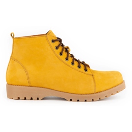 Olivier Botas de couro de inverno masculinas nobuck camelo de 7001 KB amarelo