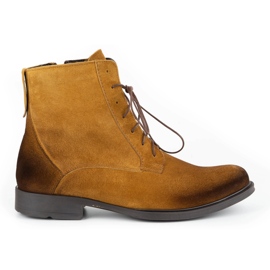 Olivier Botas de couro de inverno masculinas 7006 KB marrom castanho