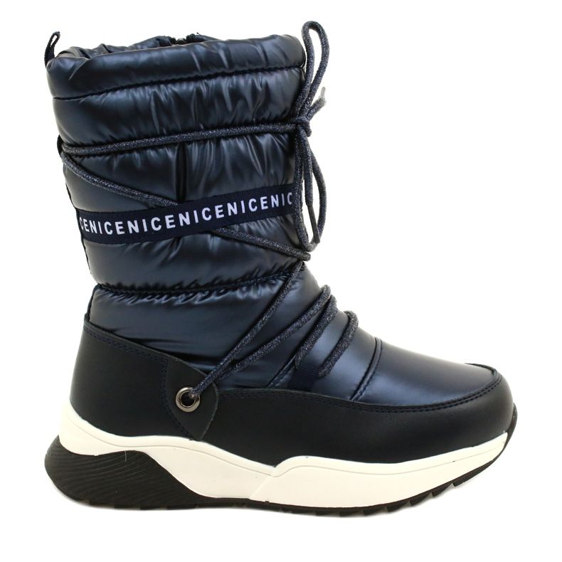 Botas de neve infantil Miss Evento Waterproof 21DZ23-4325 preto azul marinho