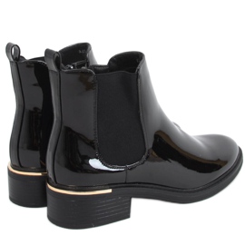 Botas laqueadas femininas Chelsea Petit Black preto