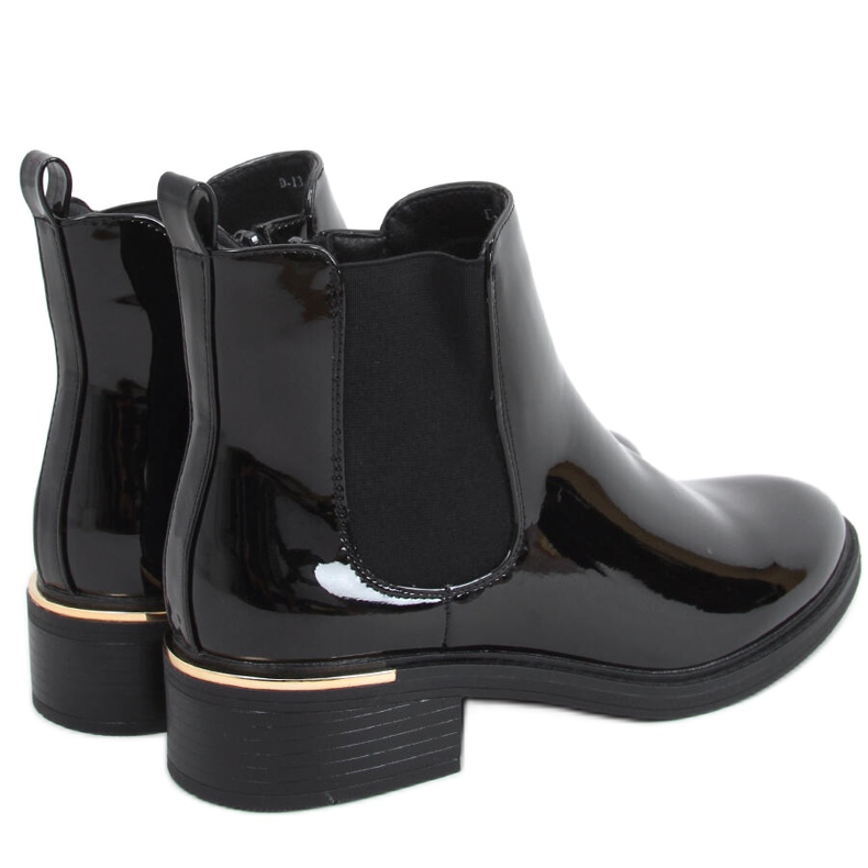 Botas laqueadas femininas Chelsea Petit Black preto