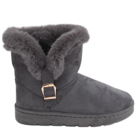 Botas de neve femininas com fivela Wibo Grey cinza