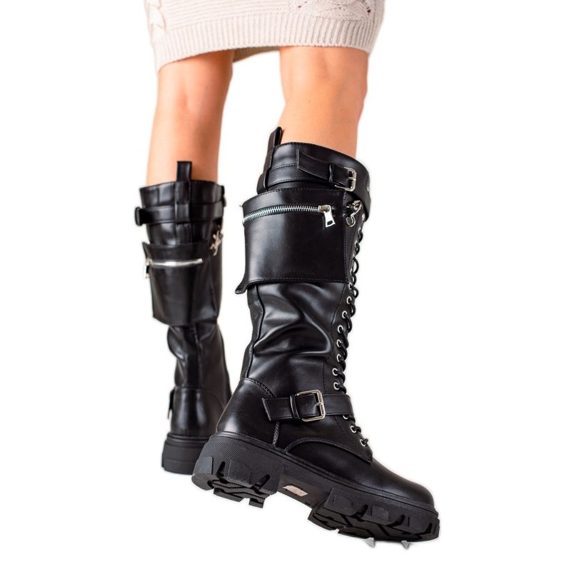 Seastar Botas de trabalhador com bolso preto