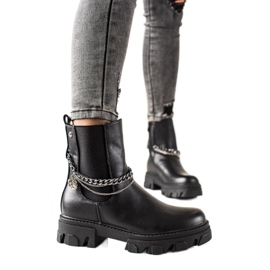 Goodin Botas quentes com correntes preto