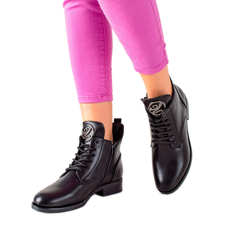Camo Botas quentes com enfeite preto