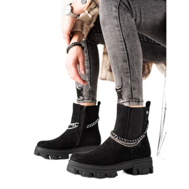 Goodin Botas quentes com correntes preto
