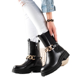 TRENDI Botas altas com corrente preto