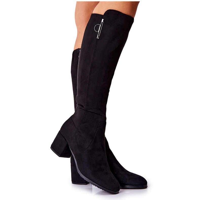 PG1 Botas de camurça com zíper preto magnizio