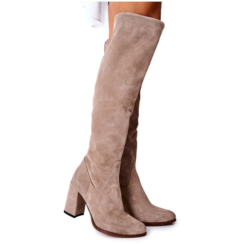 PA2 Botas cappuccino Shernan de camurça bege