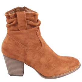 Botas de salto alto Bedd Camel marrom