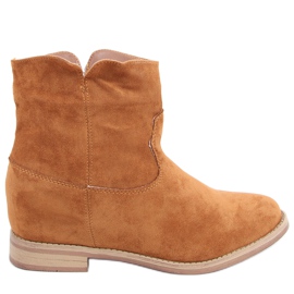 Botas em salto oculto de Deer Camel marrom