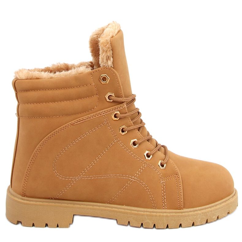 Botas femininas com isolamento de madeira Polle Camel castanho Botas femininas com isolamento de madeira Polle Camel castanho