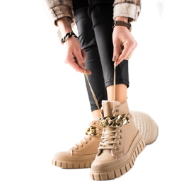 TRENDI Tênis com botas quentes bege