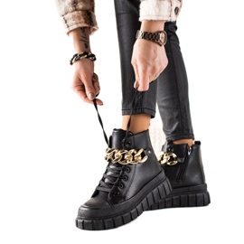 TRENDI Tênis com botas quentes preto