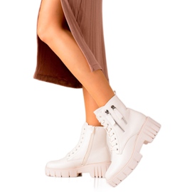 Goodin Trappers elegantes com zíperes decorativos bege