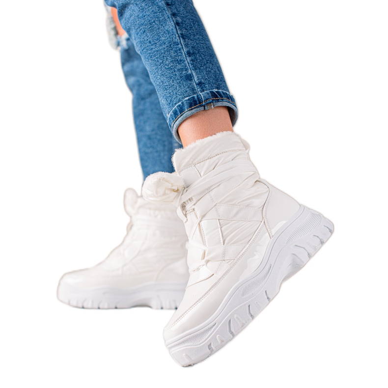 TRENDI Botas de neve brancas cintilantes branco