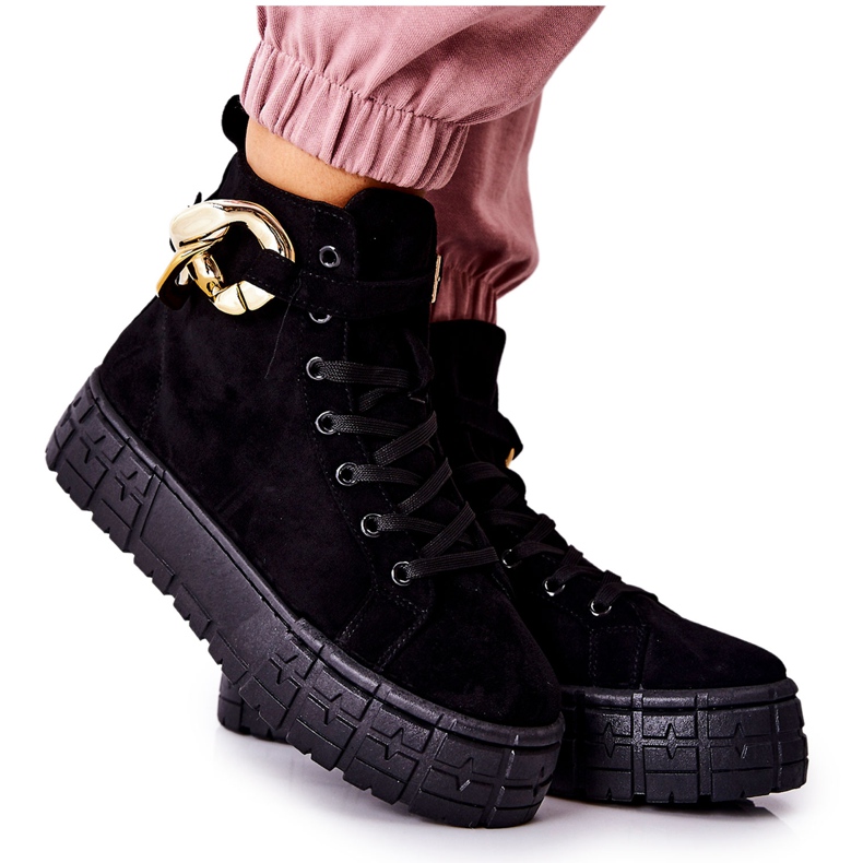 Tênis de cano alto na plataforma Black Evenia preto