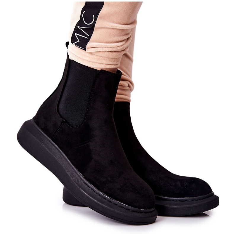 PS1 Botas de camurça Botas Jodhpur na plataforma Black Marissa preto