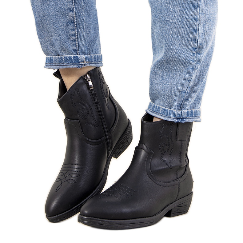 Botas de cowboy com isolamento Black Belda preto Botas de cowboy com isolamento Black Belda preto